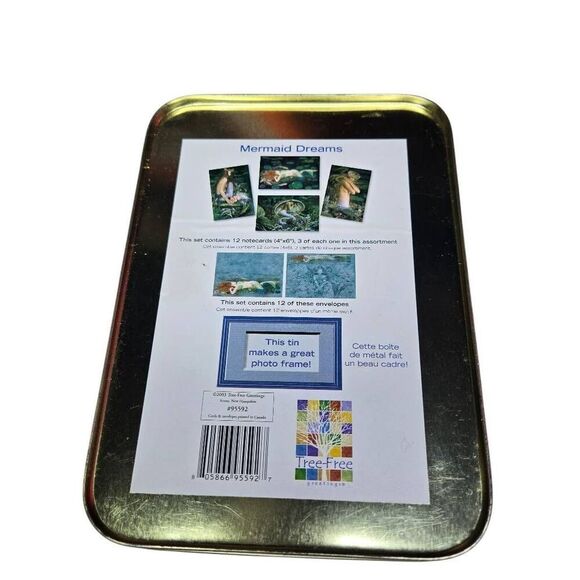 Tree Free Greetings Mermaid Dreams Cards Stationary Envelopes & Tin Box Cards - Picture 3 of 3